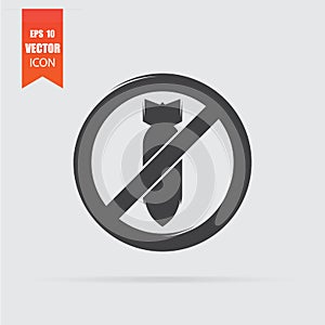 No war icon in flat style isolated on grey background