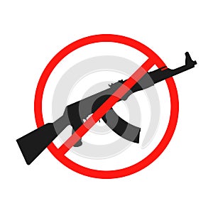 No war icon. Vector isolated no gun icon. Banner gun ban