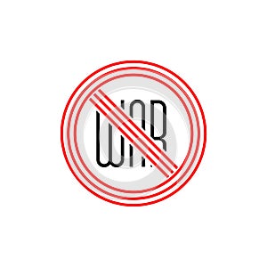 No war sign. Anti war icon isolated on white background