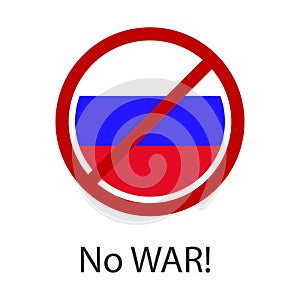 No war ukraine russia icon. Stop conflict between brotherly people symbol. Warring states flags vector