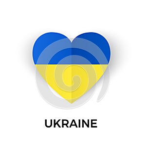 No War in Ukraine template. Concept of freedom and peace. Stop war and military aggression. Blue and yellow Ukraine flag in heart