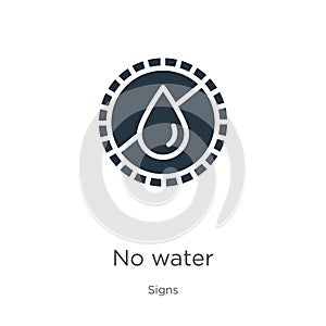 No water icon vector. Trendy flat no water icon from signs collection isolated on white background. Vector illustration can be