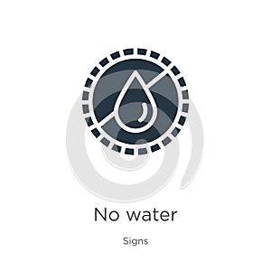 No water icon vector. Trendy flat no water icon from signs collection isolated on white background. Vector illustration can be photo