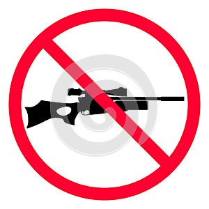 No weapon sign. Sign prohibited gun. Sign forbidden weapons. No guns allowed sign. Weapons banned.