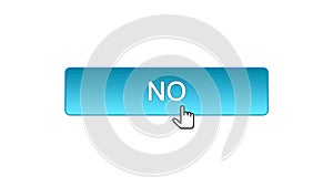 No web interface button clicked with mouse cursor, blue color, application