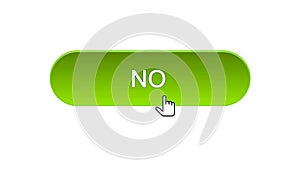 No web interface button clicked with mouse cursor, green color, application