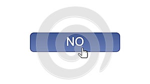 No web interface button clicked with mouse cursor, violet color, application