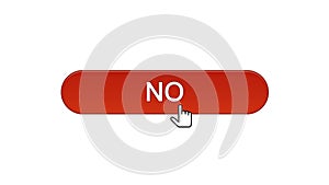 No web interface button clicked with mouse cursor, wine red color, application