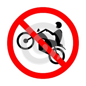 No wheelie symbol icon