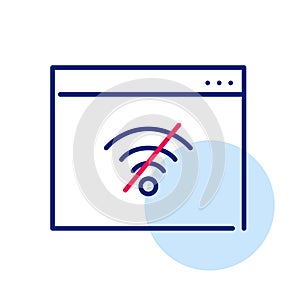 No wifi. No internet connection symbol in web browser. Pixel perfect icon