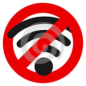 No wifi prohibition sign vector illustration