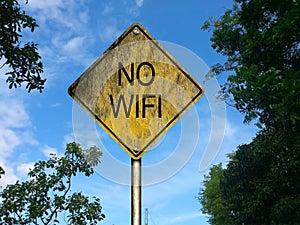 No Wifi Road Sign