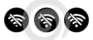 No wifi sign icon vector. Disconnected wireless network concept