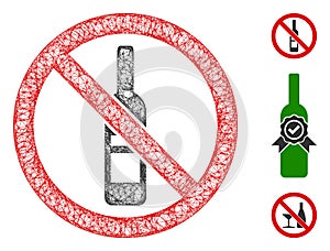 No Wine Bottle Polygonal Web Vector Mesh Illustration
