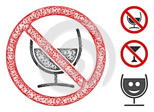No Wine Glass Polygonal Web Vector Mesh Illustration