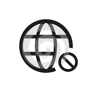 No wire internet connection. Wifi disconnected icon. No signal. Vector graphic illustration. Simple wi-fi world symbol, no