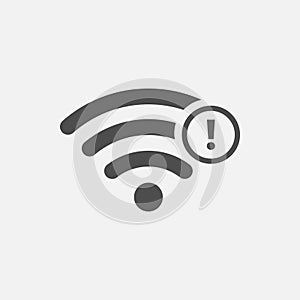 No wireless connection vector icon. Isolated wifi no connection vector