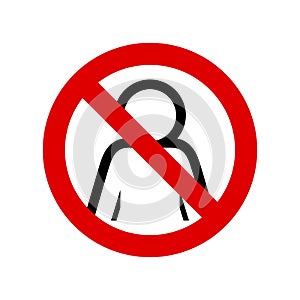 No woman entry. Prohibition sign. Forbidden round sign. Vector illustration