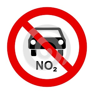 NO2 car and prohibition sign