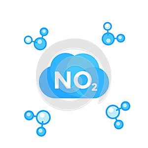 NO2, nitrogen dioxide molecule