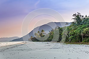 Noah Beach at Cape Tribulation with Colored Sky during Sunset, Queensland, Australia