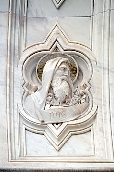 Noah, relief on the facade of Basilica of Santa Croce in Florence