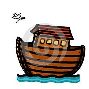 Noah\'s ark bible story illustration