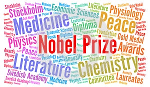 Nobel prize word cloud photo