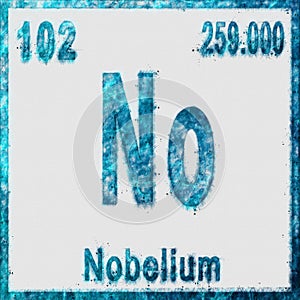 Nobelium Chemical Element Blue on White