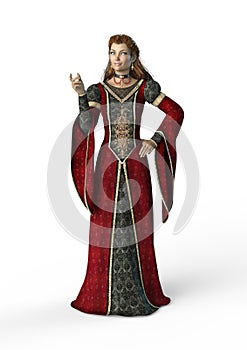 Noble Medieval Lady, 3D Illustration