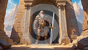 Noble Warrior at Ancient Gate