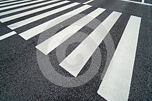 Nobody on Crosswalk in Black and white Crosswalk. It is for pedestrians across the street. For safety On the day in the fall Dark