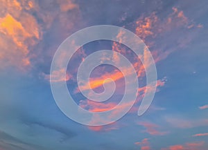 Noctiluscent clouds at sunset over Hua Hin