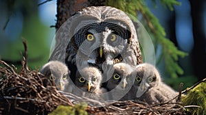 nocturnal great gray owl photo