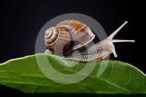 Nocturnal Nature snail on tree. Generate Ai