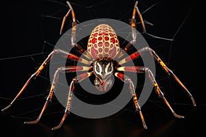 Nocturnal Orb weaver spider arabesca predator. Generate Ai