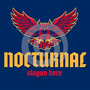 Nocturnal Owl Sport Logo Mascot photo