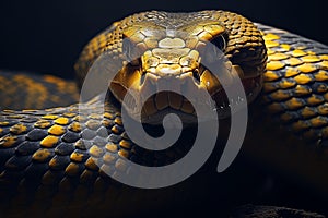 Nocturnal Phyton snake. Generate Ai