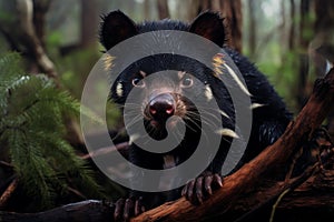 Nocturnal Tasmanian devil animal jungle creature. Generate Ai photo