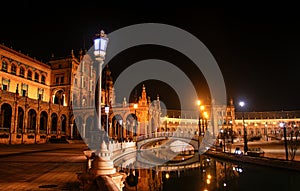 The nocturnal wonders of the beautiful city of Seville in Andalusia Spain