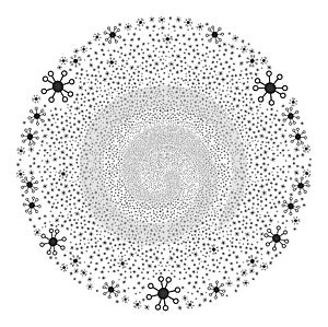 Node Links Icon Mosaic Burst Spheric Cluster