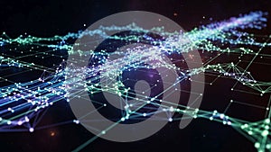 Nodes and lines creates a visually intricate pattern resembling