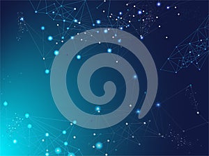 Nodes Lines Plexus Vector Background. Big Data