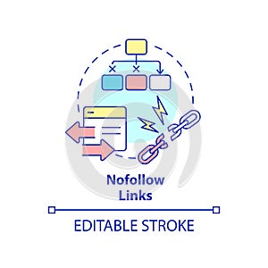 Nofollow links concept icon