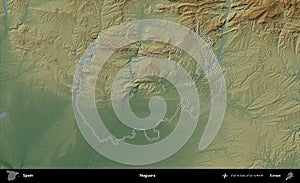 Noguera outlined, Spain. Physical