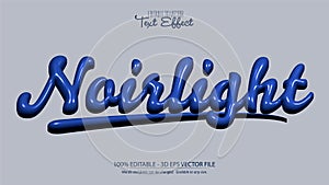 Noirligh glossy blue 3d editable text effect vector file for creative design projects