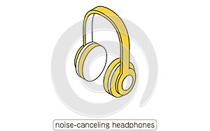 Noise-canceling headphones Illustration of a handy noise-canceling product