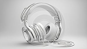 noise-canceling headphones on white background ai created