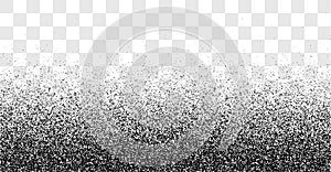 Noise gradient grain dots texture vector background, distress dust stipple black spray pattern effect, grunge fade halftone