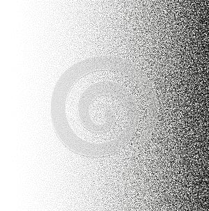 Noise gradient texture grain dot stipple vector background black pattern. Grunge fade dot noise gradient spray